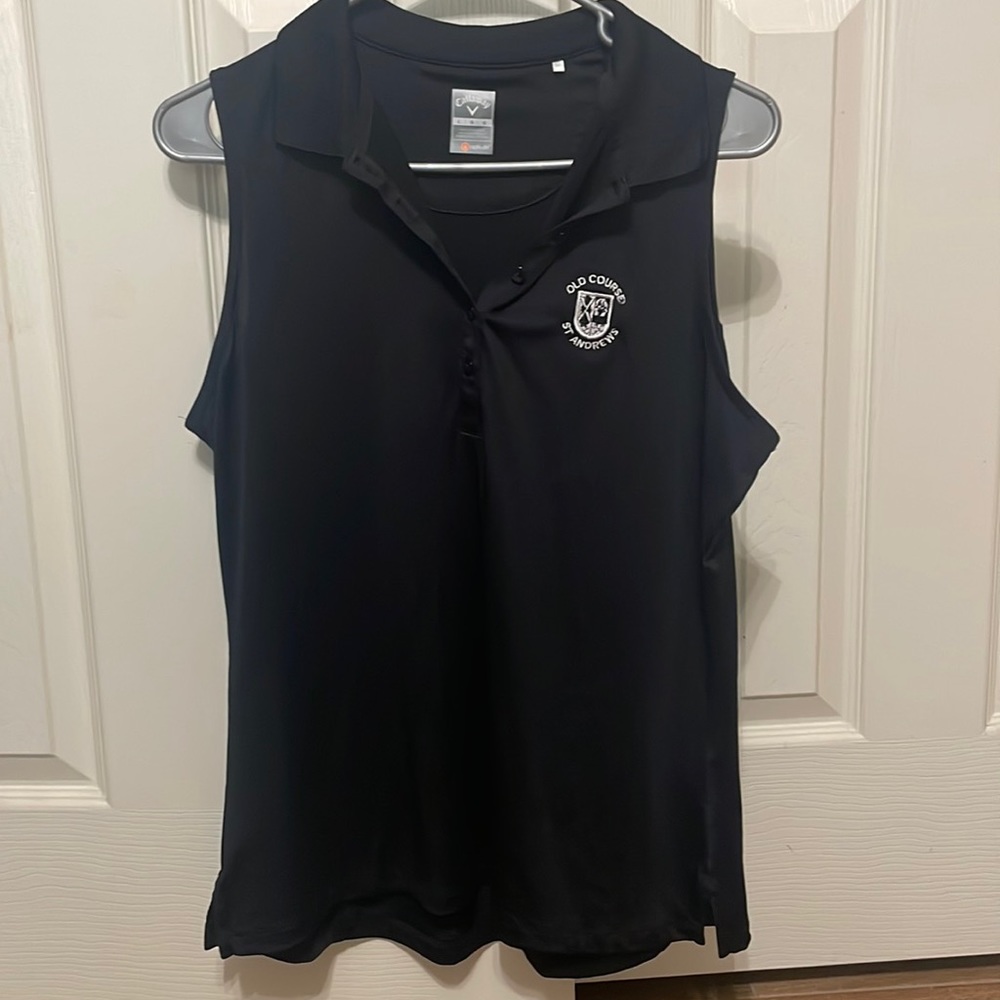 Callaway golf - size large sleeveless top stitched with St Andrew's Old Course